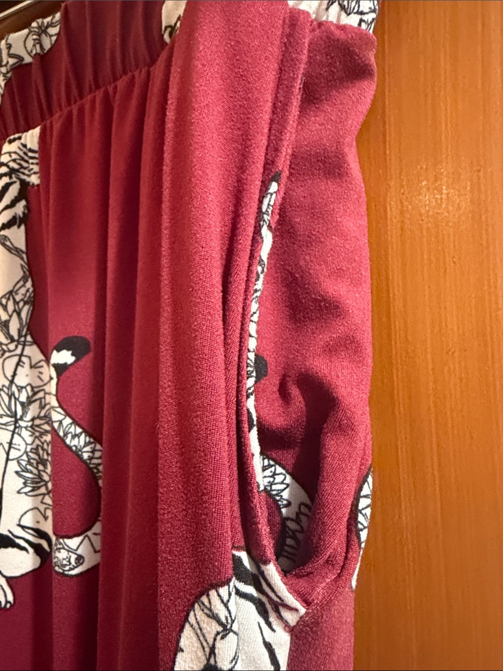 Women’s tall Burgundy Tiger Print Pajama Set - Picture 6 of 6
